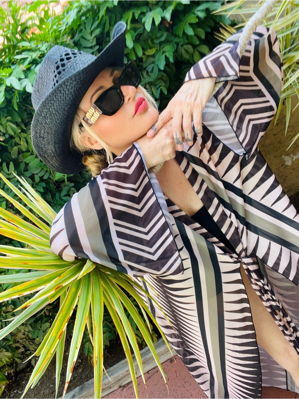MESH TRIBAL design Kimono Angel sleeve